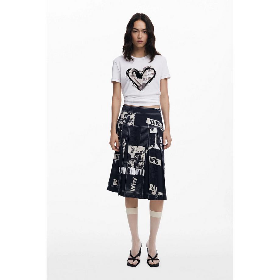 Desigual T-Shirt Imprimé Cœur  