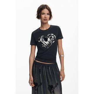 Desigual T-Shirt Imprimé Cœur  