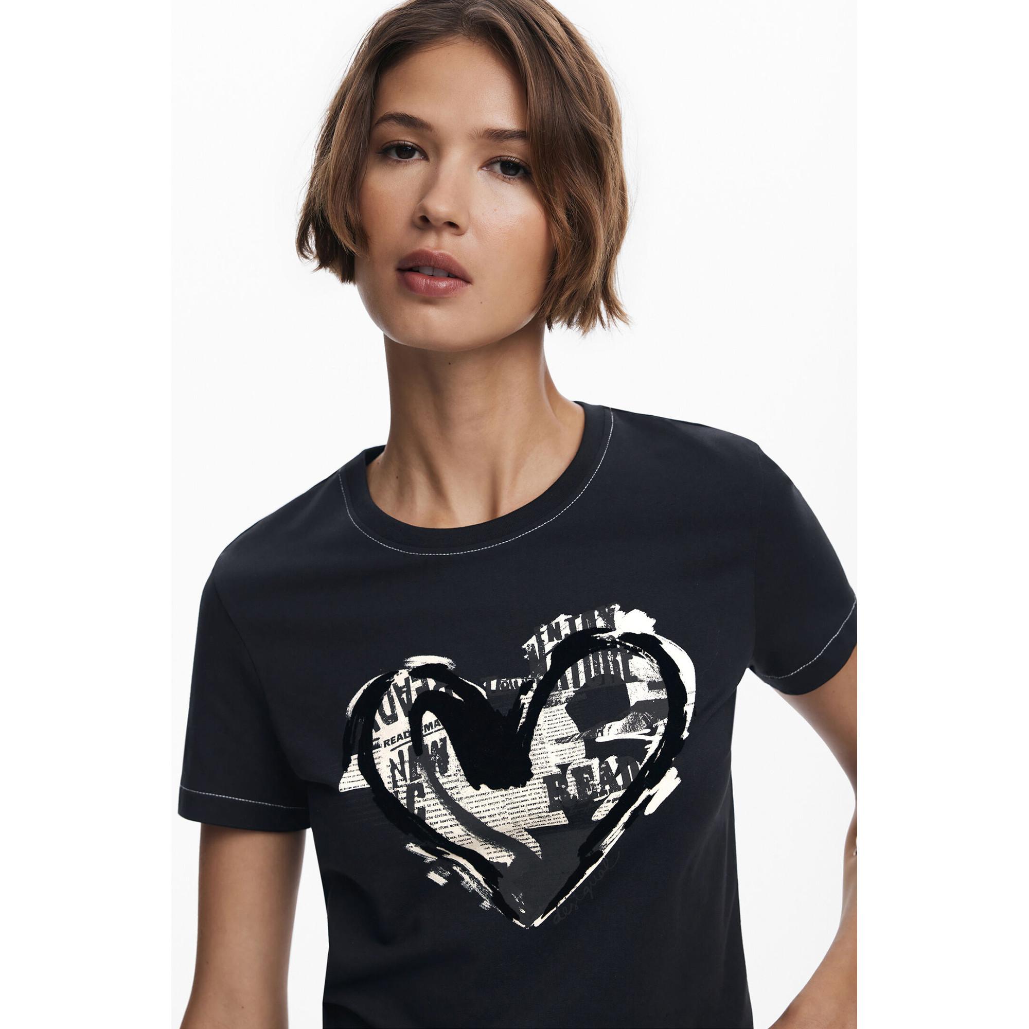 Desigual T-Shirt Imprimé Cœur  