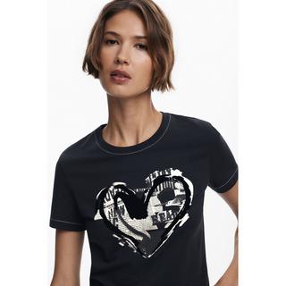 Desigual T-Shirt Imprimé Cœur  