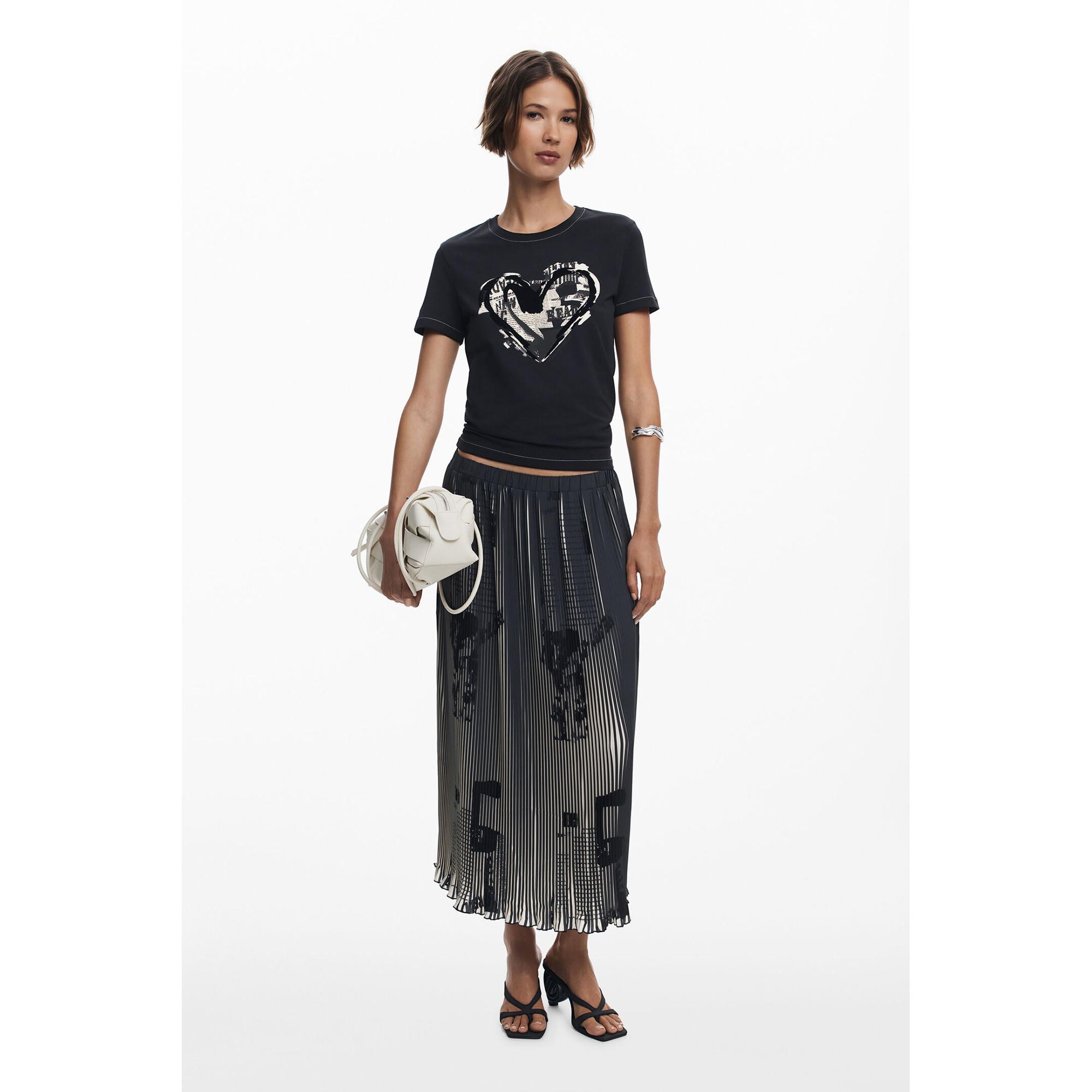 Desigual T-Shirt Imprimé Cœur  