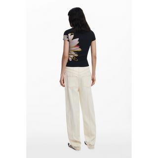 Desigual Blumenprint Kurzarm T-Shirt  