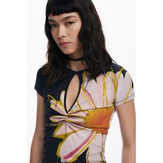 Desigual Blumenprint Kurzarm T-Shirt  