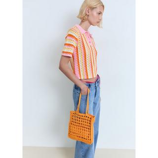 MANGO BABYLON Gestreifter Strick Polo Pullover  