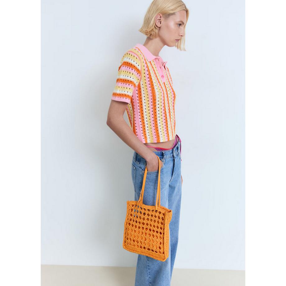 MANGO BABYLON Pull Polo Tricot Rayé  