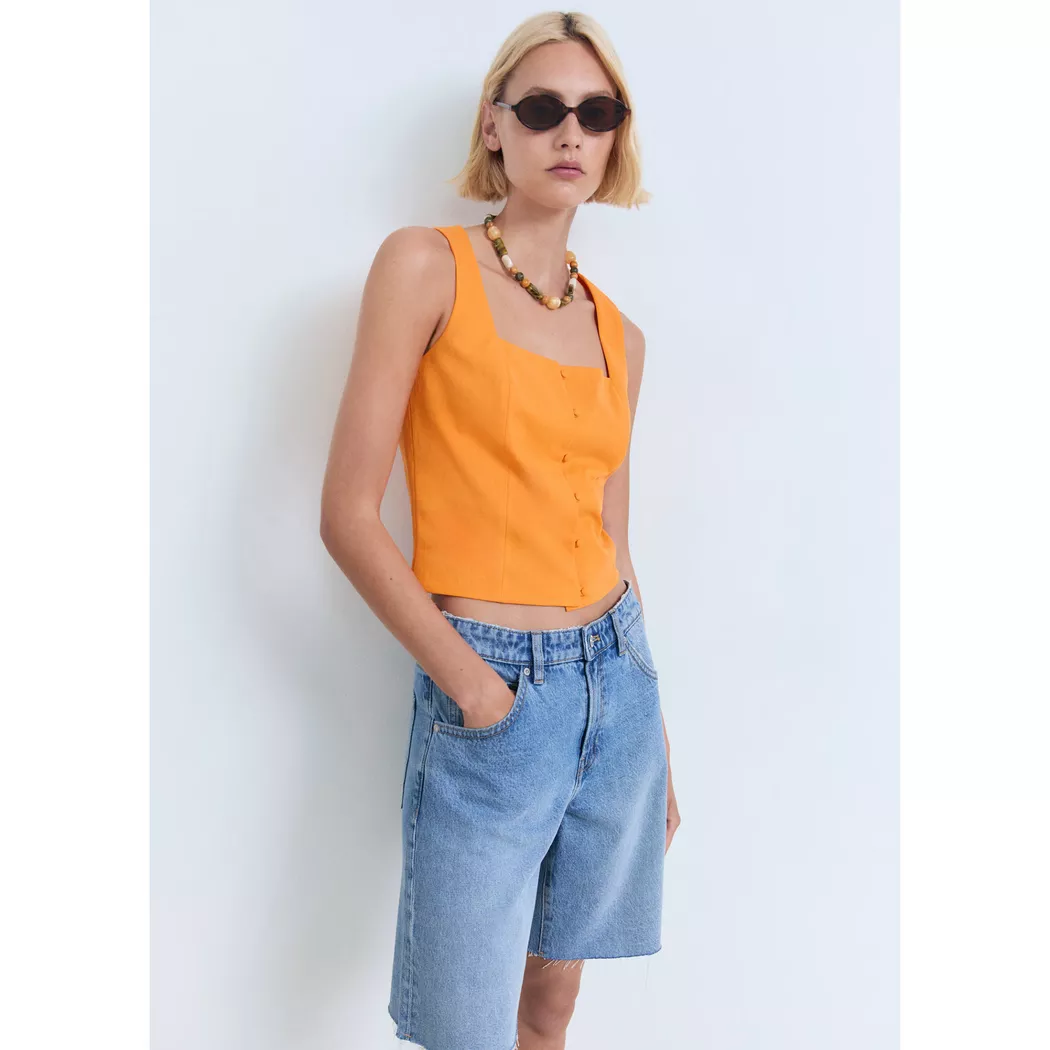 Mango - Top, für Damen, Orange, Größe M