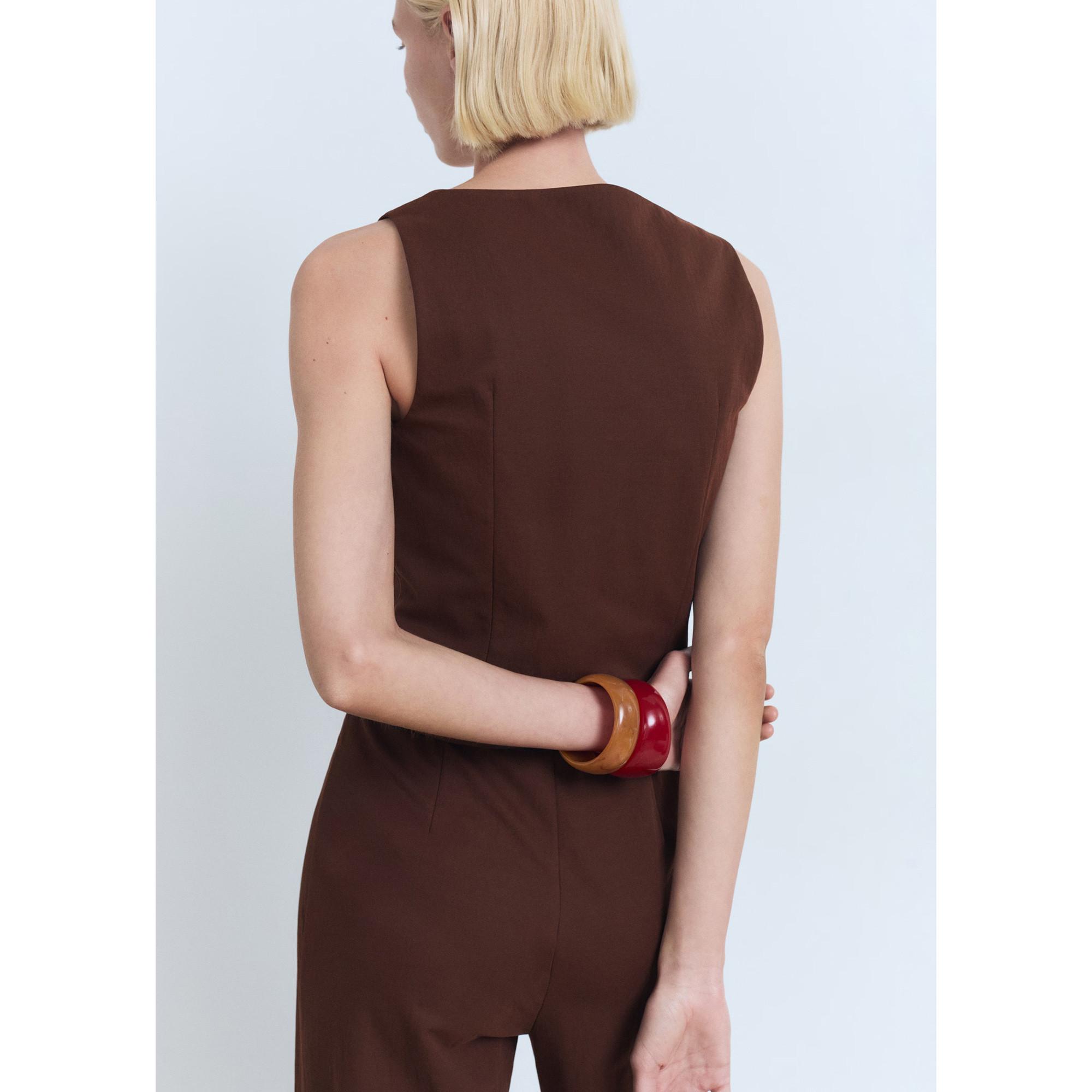 MANGO Evans Top Encolure Carrée Boutonnée  