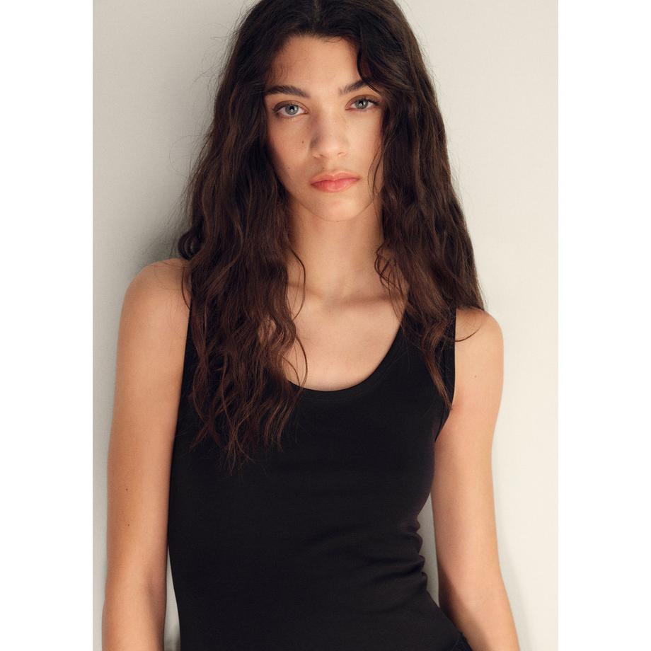 MANGO TOAD Abito senza maniche a trapezio con gonna ricamata  