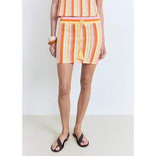 MANGO BABYLON Gestreifter Strick Minirock  