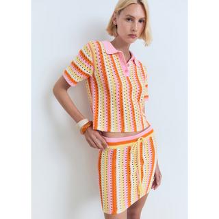 MANGO BABYLON Gestreifter Strick Minirock  