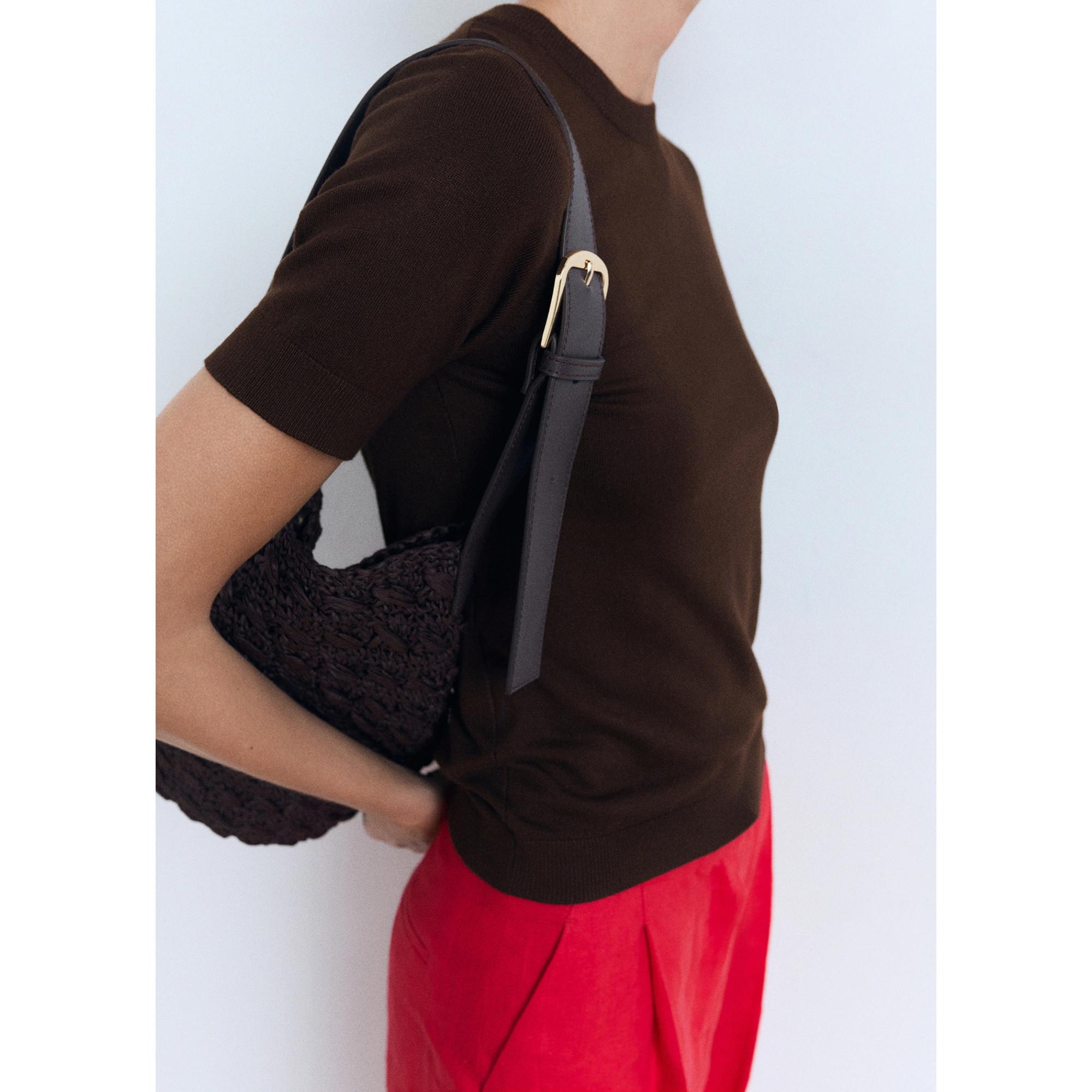 MANGO Basic Pull Manches Courtes Maille Fine  