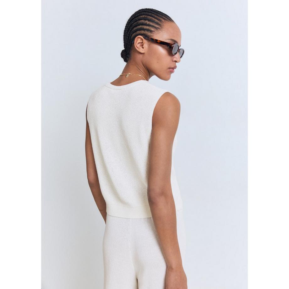 MANGO PALOMA Gilet en Maille Boutonné  
