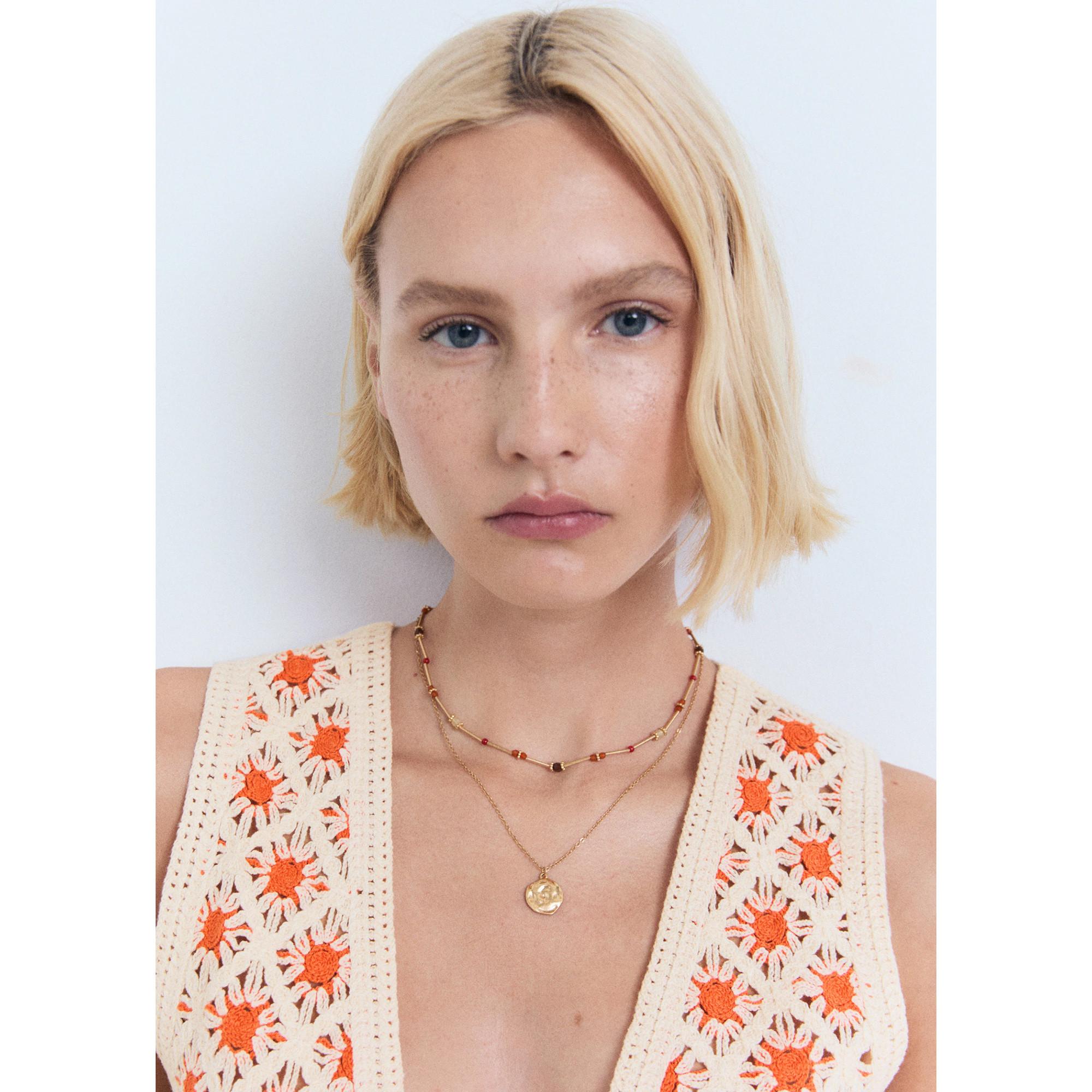 MANGO Cameron Crochet Tie Front Top  