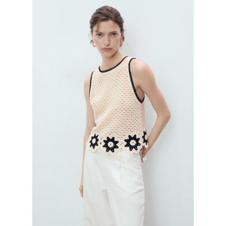 MANGO Fleur Top all'Uncinetto  