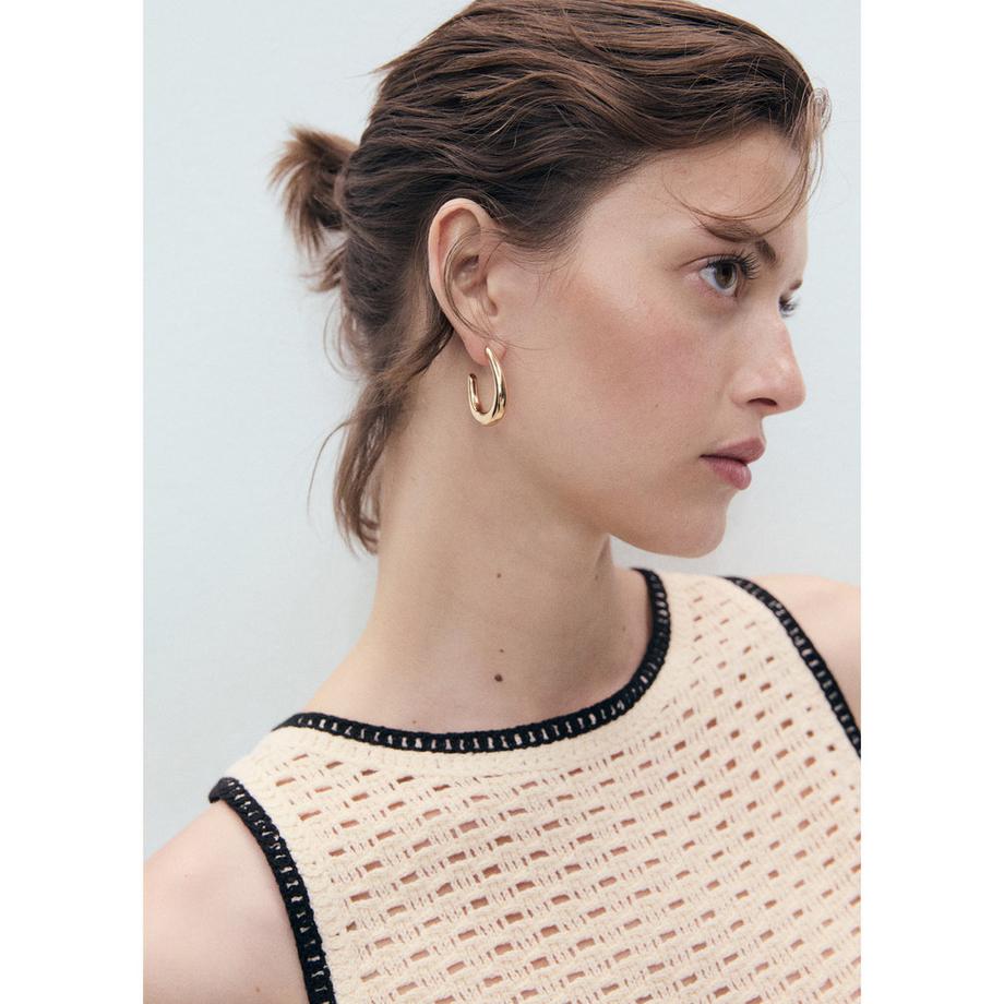 MANGO Fleur Top en Crochet Tricoté  