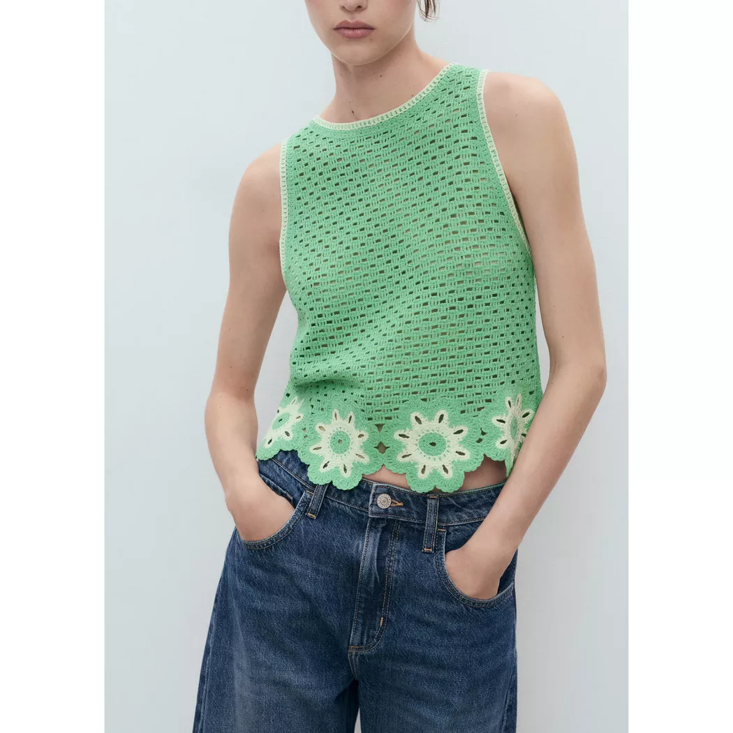 Mango - Top, für Damen, Pastellgrün, Größe XS