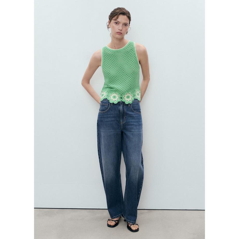 MANGO Fleur Top in Maglia all'Uncinetto  