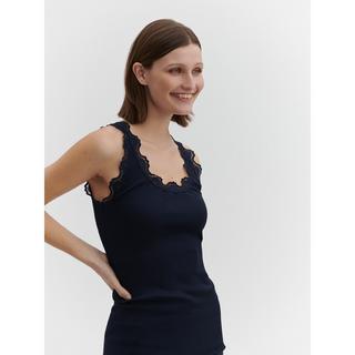 RM BY ROSEMUNDE Top a Costine con Bordo in Pizzo  