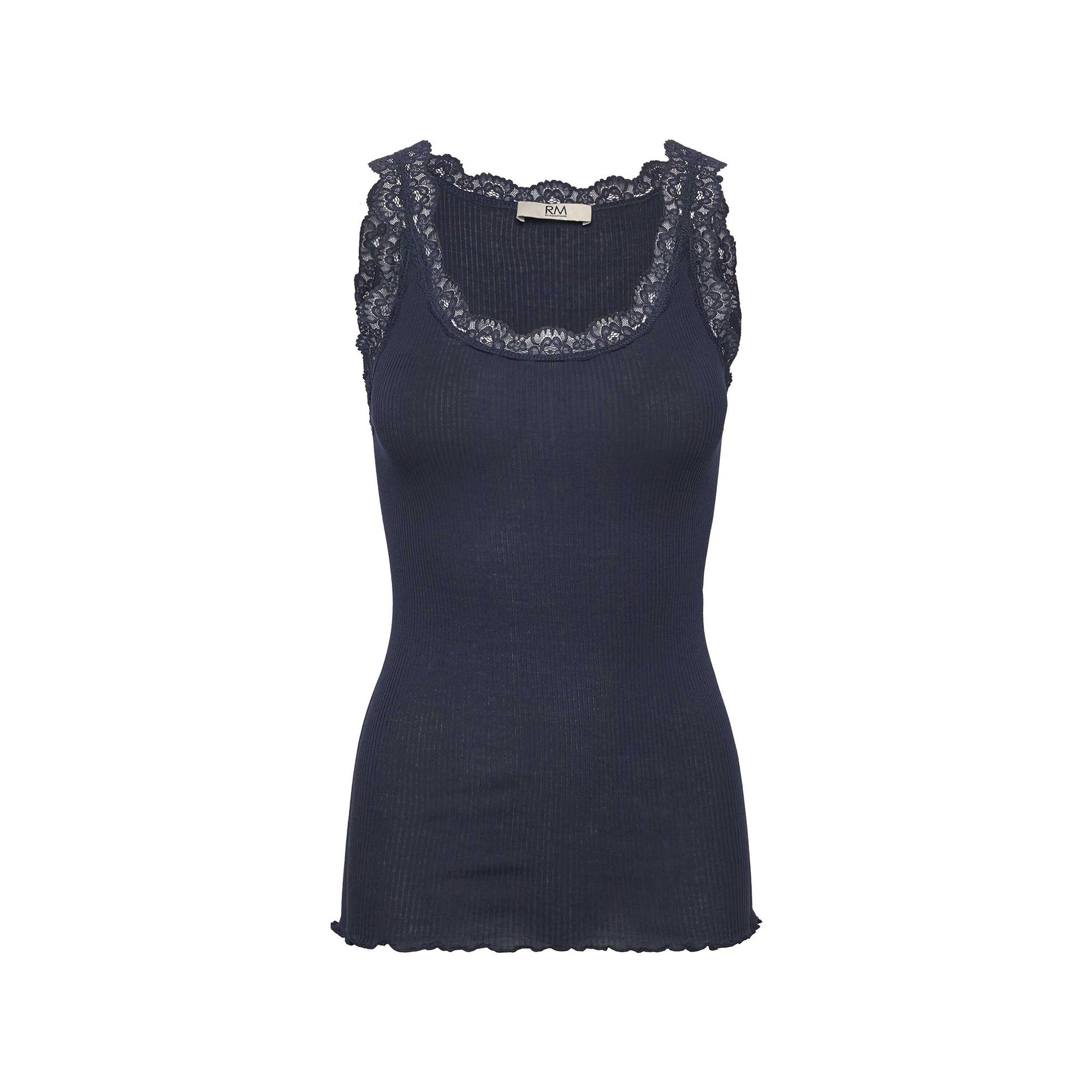 RM BY ROSEMUNDE Top a Costine con Bordo in Pizzo  