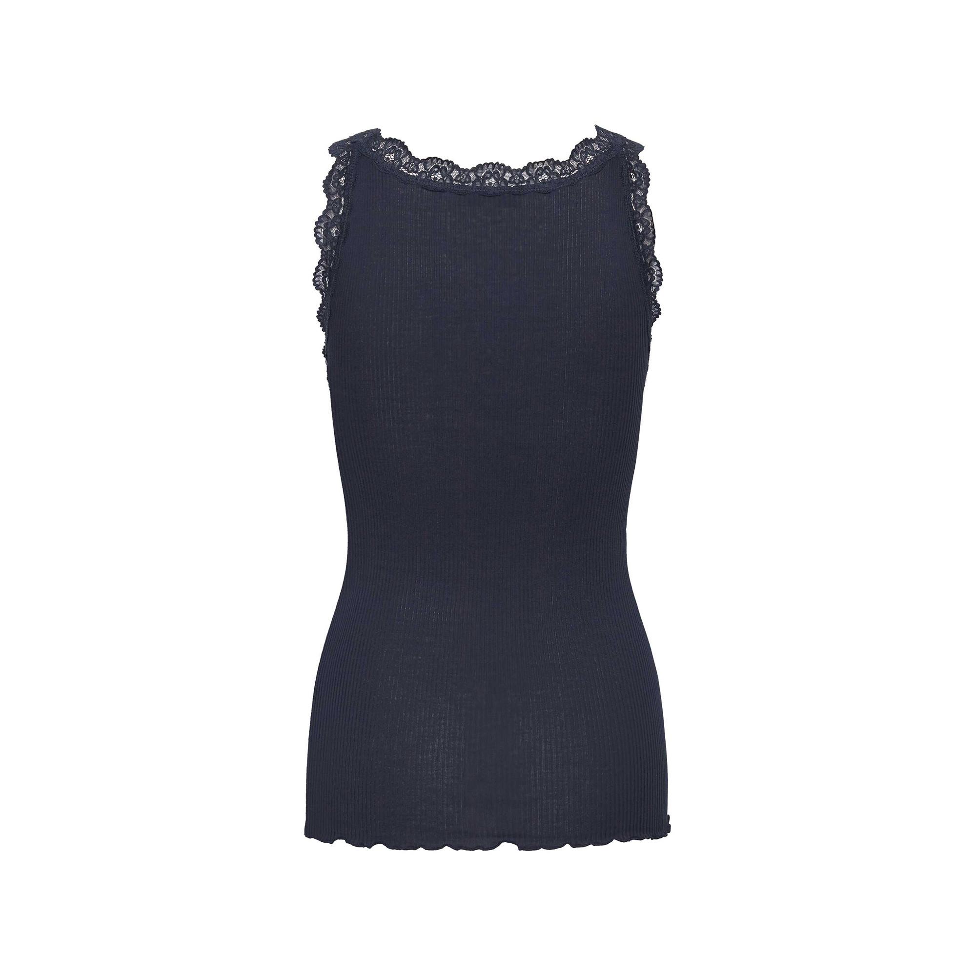 RM BY ROSEMUNDE Top a Costine con Bordo in Pizzo  