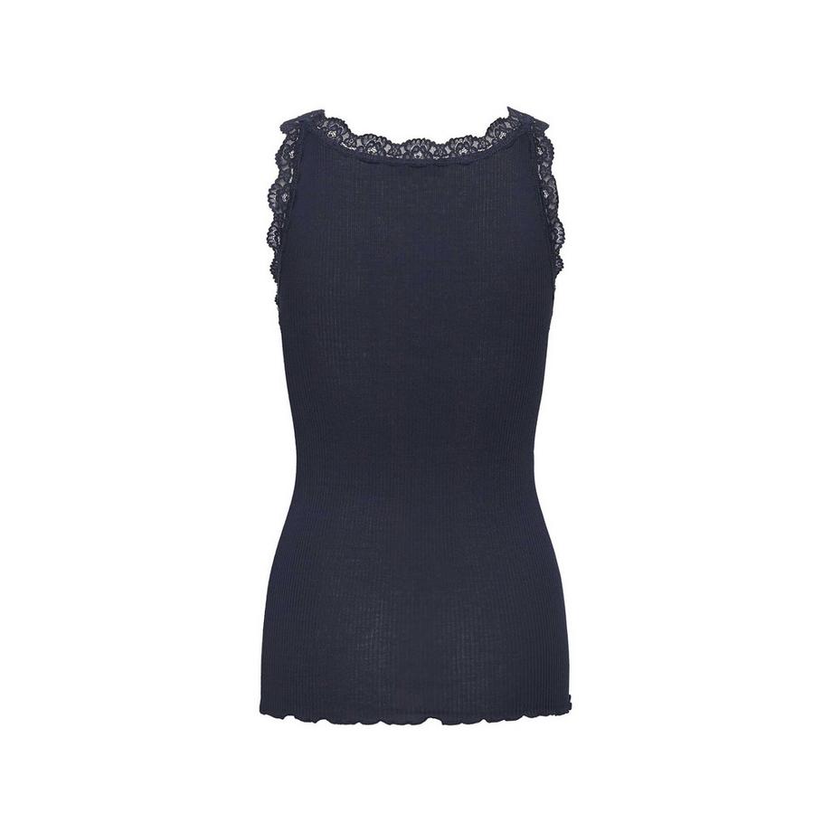 RM BY ROSEMUNDE Top a Costine con Bordo in Pizzo  