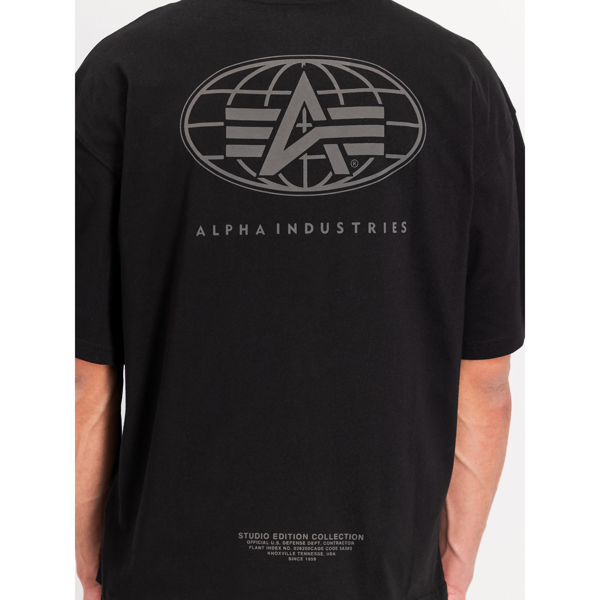 Alpha Industries World Logo Backprint T-Shirt Scollo a V  