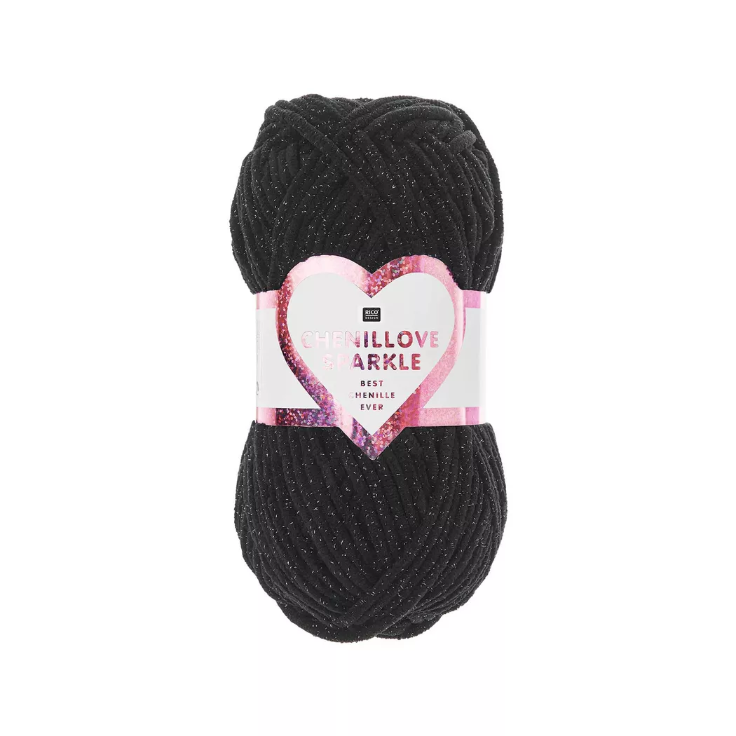 Rico Design Creative Chenillove Sparkle Schwarz
