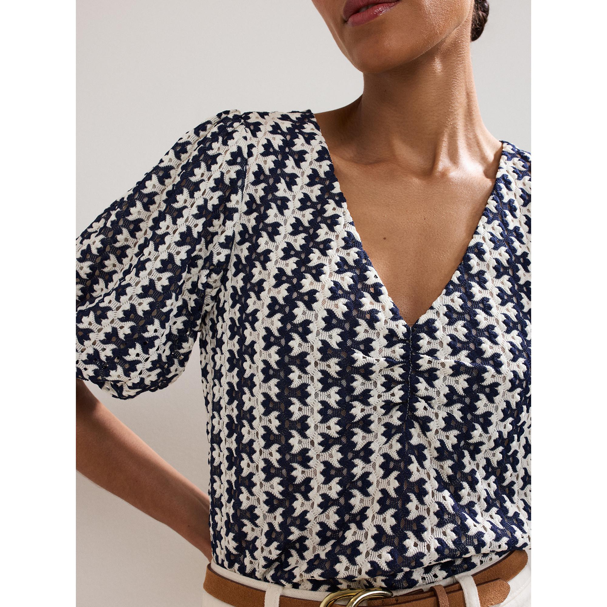 Phase Eight Top Maniche Corte Scollo a V Fantasia  