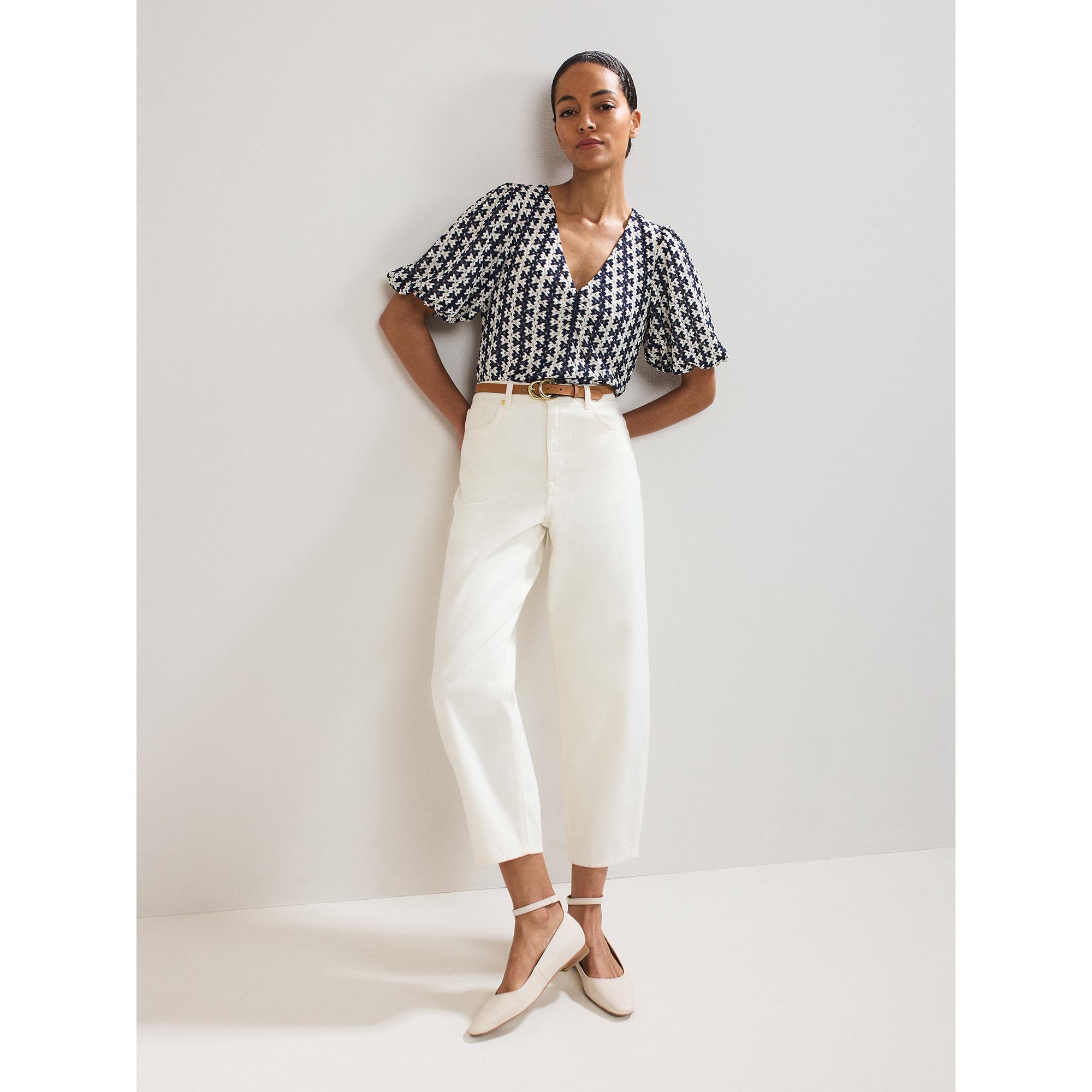 Phase Eight Top Maniche Corte Scollo a V Fantasia  