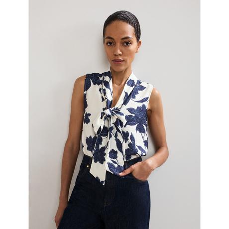 Phase Eight Ärmellose Bluse Blumenmuster Bindeband  