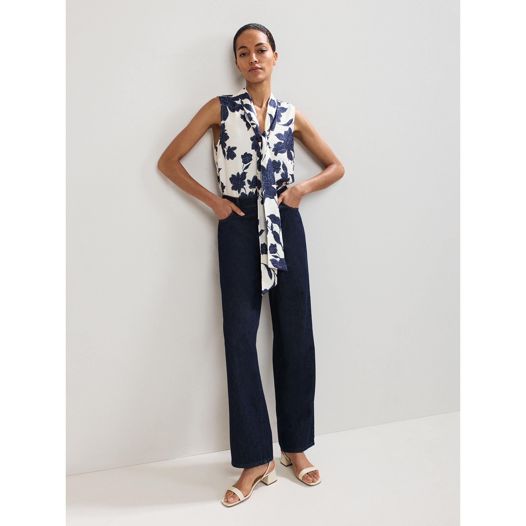 Phase Eight Ärmellose Bluse Blumenmuster Bindeband  