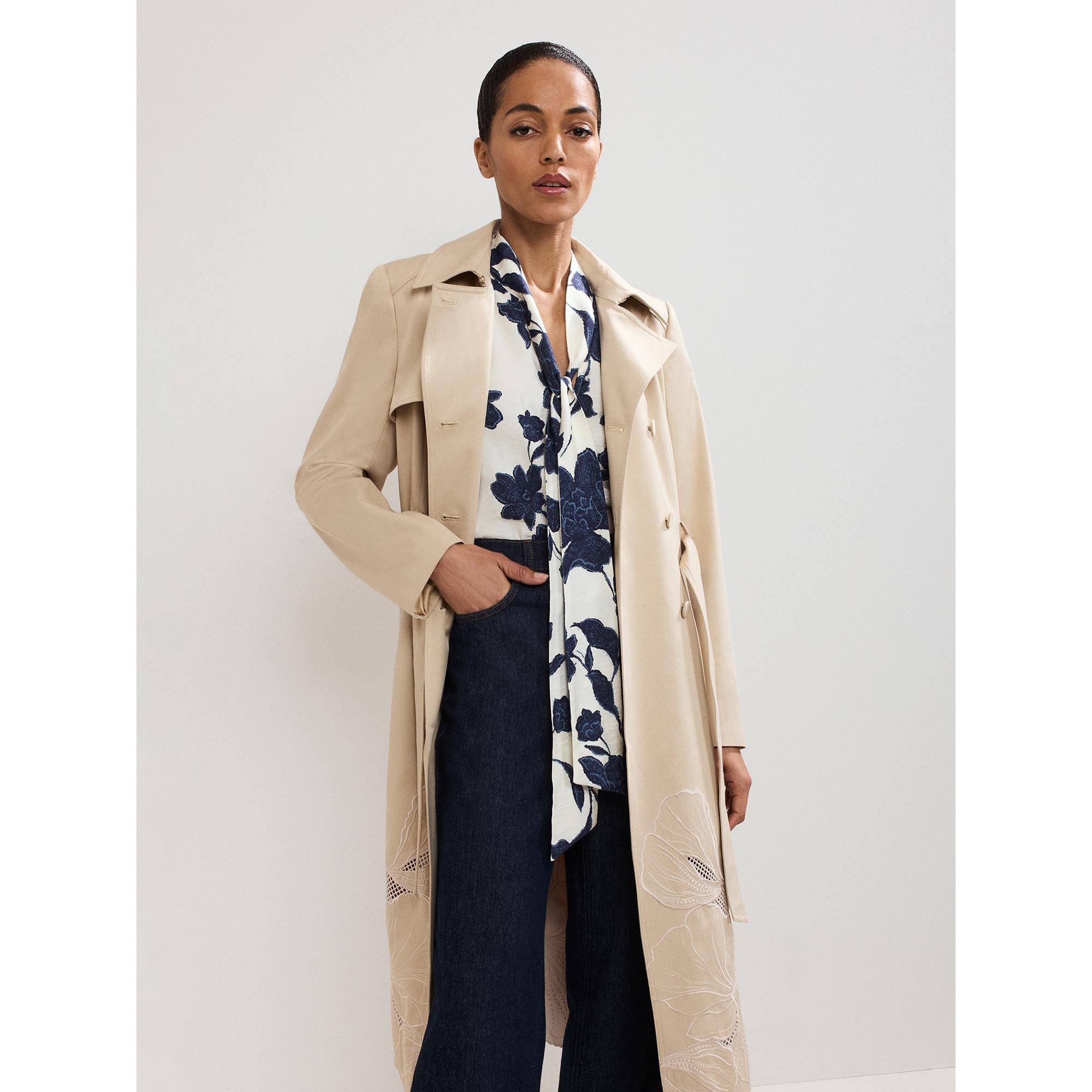 Phase Eight Ärmellose Bluse Blumenmuster Bindeband  