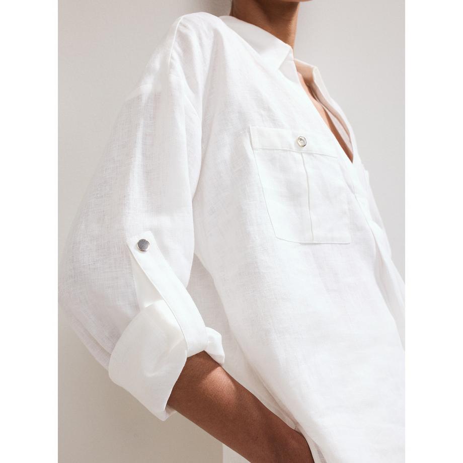 Phase Eight Camicia Lino Maniche Lunghe  