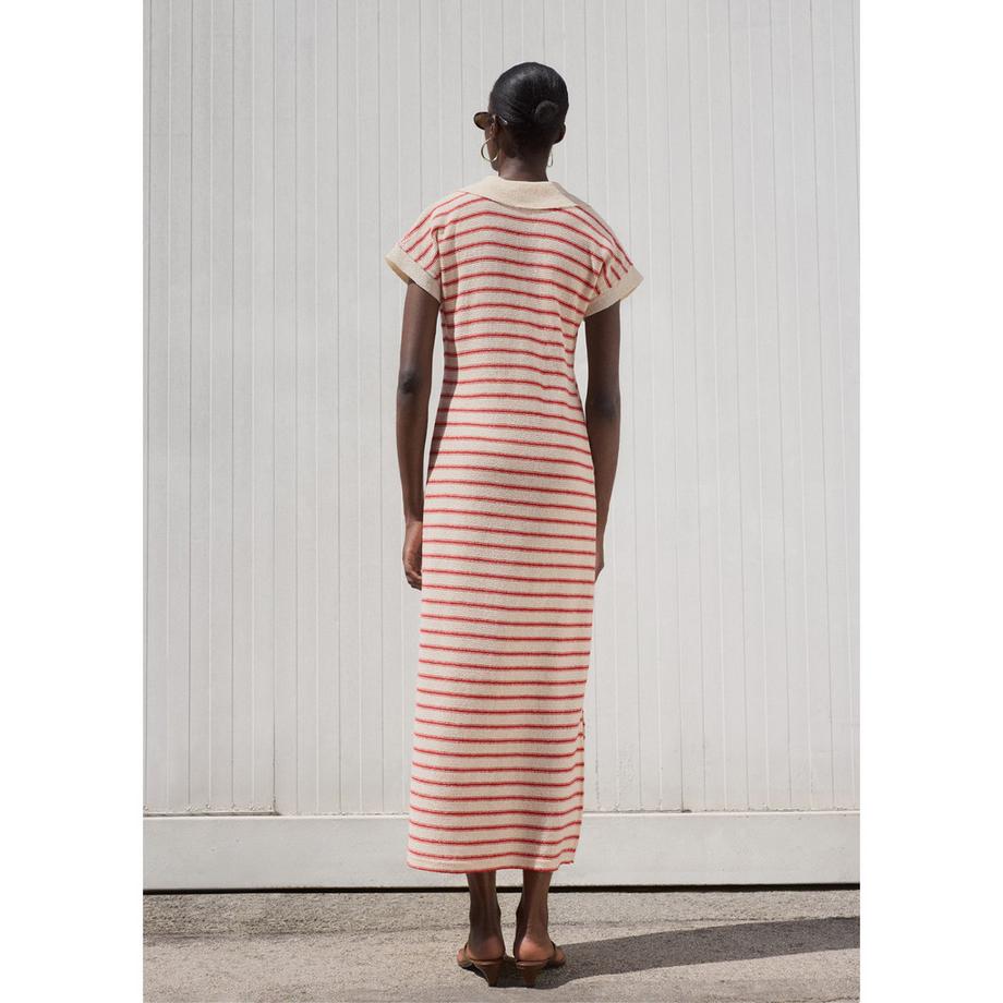 MANGO TUNIS Gestreiftes Strick Maxikleid  