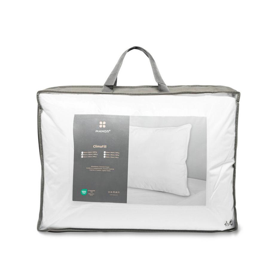 Manor ClimaFill Cuscino Semiduro 3 Camere Sintetico Piuma  