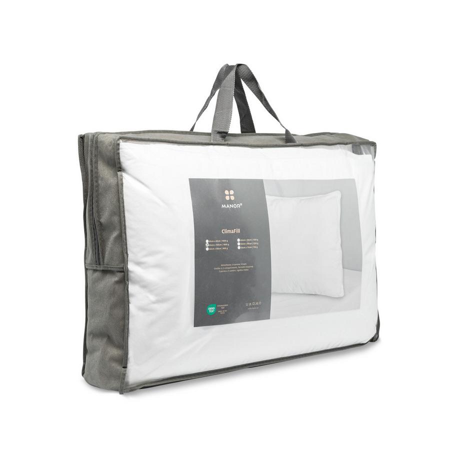 Manor ClimaFill Cuscino Semiduro 3 Camere Sintetico Piuma  