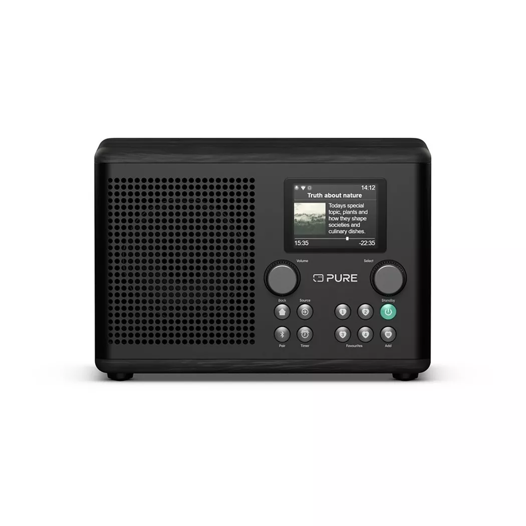 Pure Classic H4i Black-Black Ash EU/UK Radio de poche Internet, DAB+, FM DAB+, Bluetooth, USB, MP3, radio internet noir, frêne
