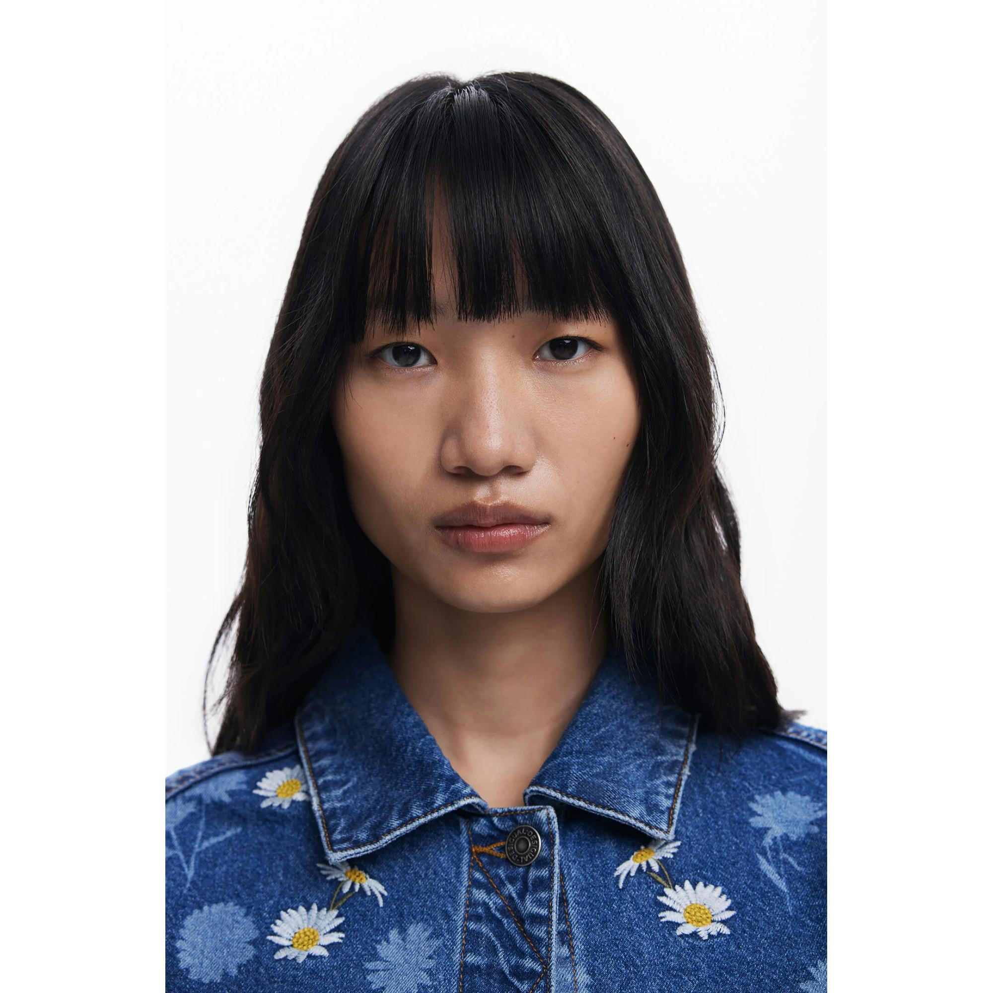 Desigual Jeansjacke Gänseblümchen Print  