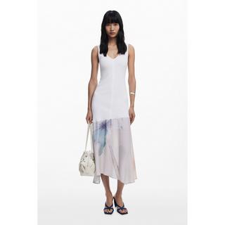 Desigual Robe sans manches col en V avec ourlet imprimé  