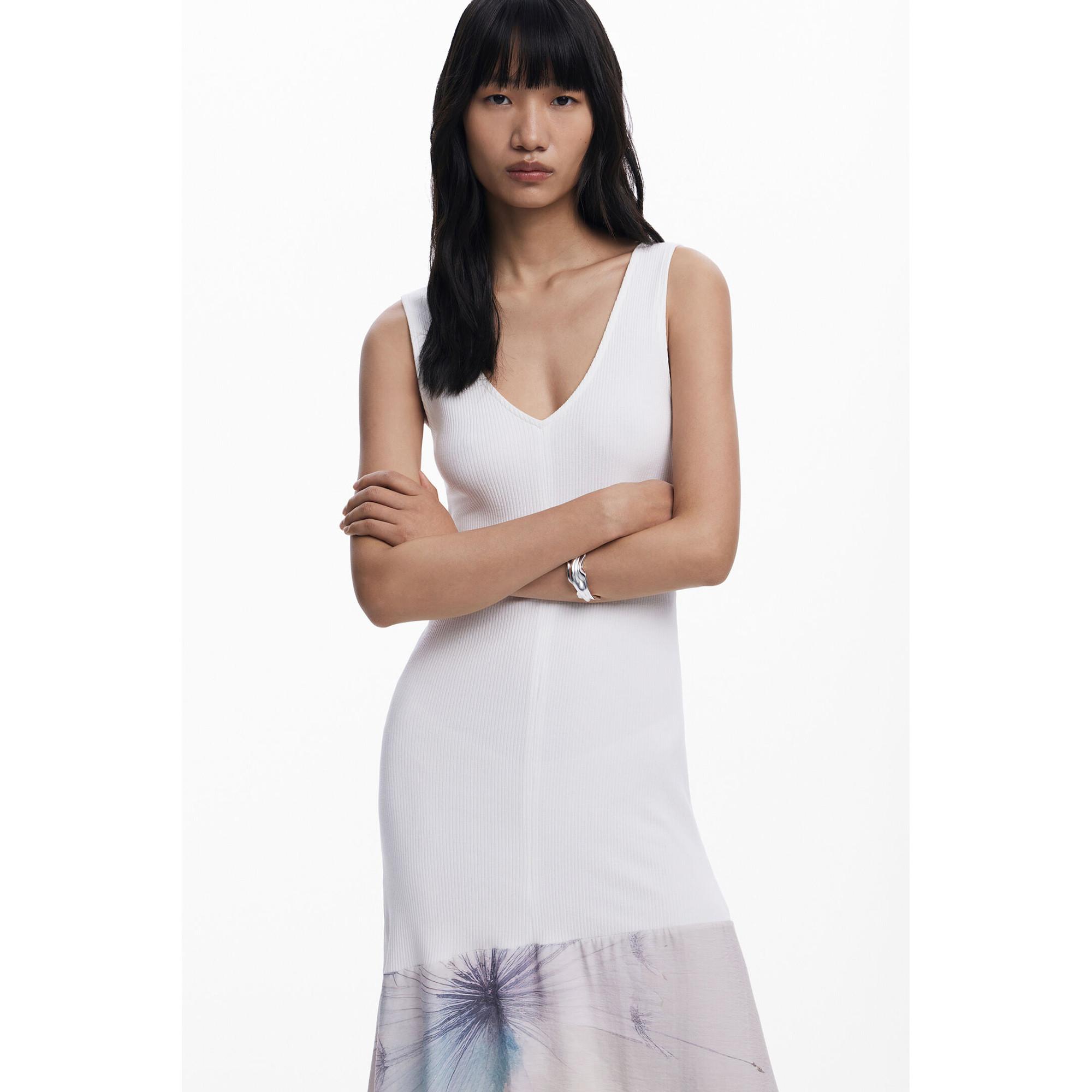 Desigual Robe sans manches col en V avec ourlet imprimé  