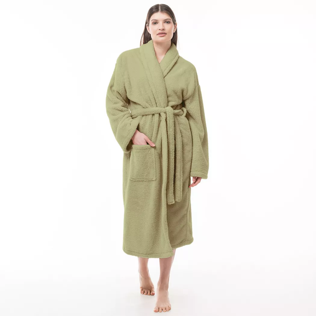 Manor - Bademantel, unisex, für Damen, Olivegrün, Größe L/XL 2