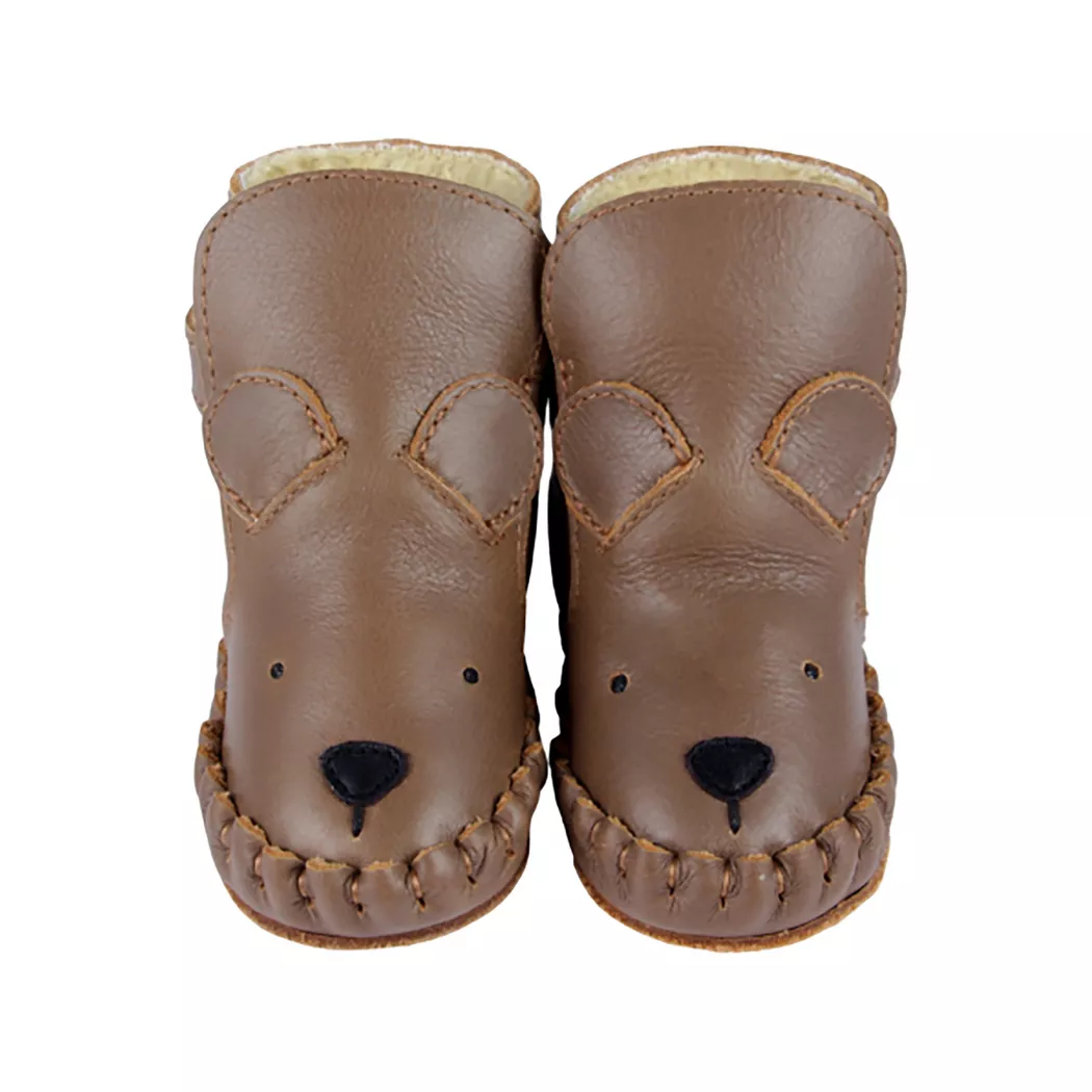 Donsje Amsterdam - Schuhe, Baby Bär Booties, 0-6M, Cognac