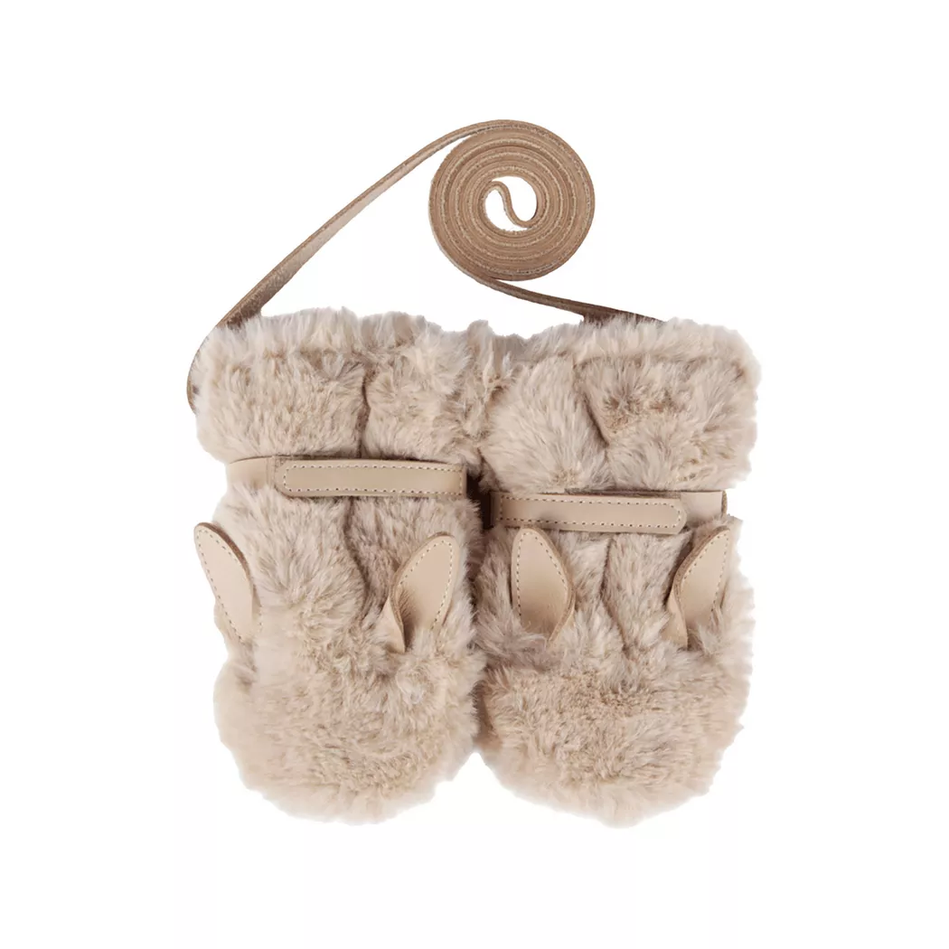 Donsje Amsterdam - Fausthandschuhe, Handschuhe Fluffy, 12-18M, Beige