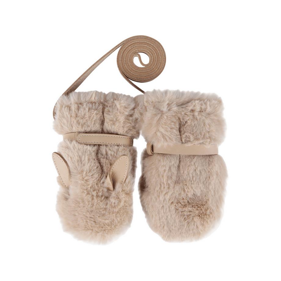 Donsje Amsterdam Handschuhe Fluffy Moufles en Fausse Fourrure avec Sangle  