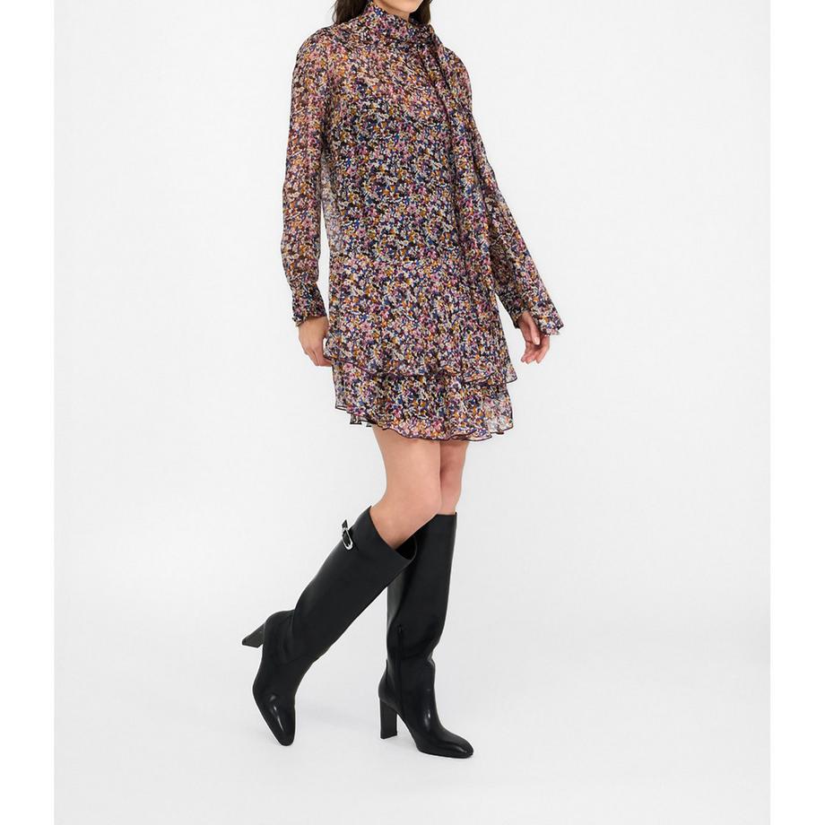 LIU JO Geblümtes Chiffon-Seidenkleid  