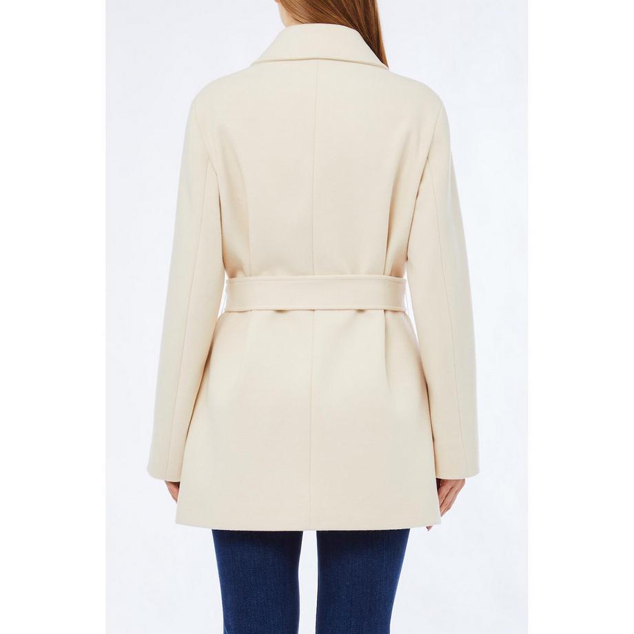 LIU JO Cappotto in Lana Collo Revers con Cintura  