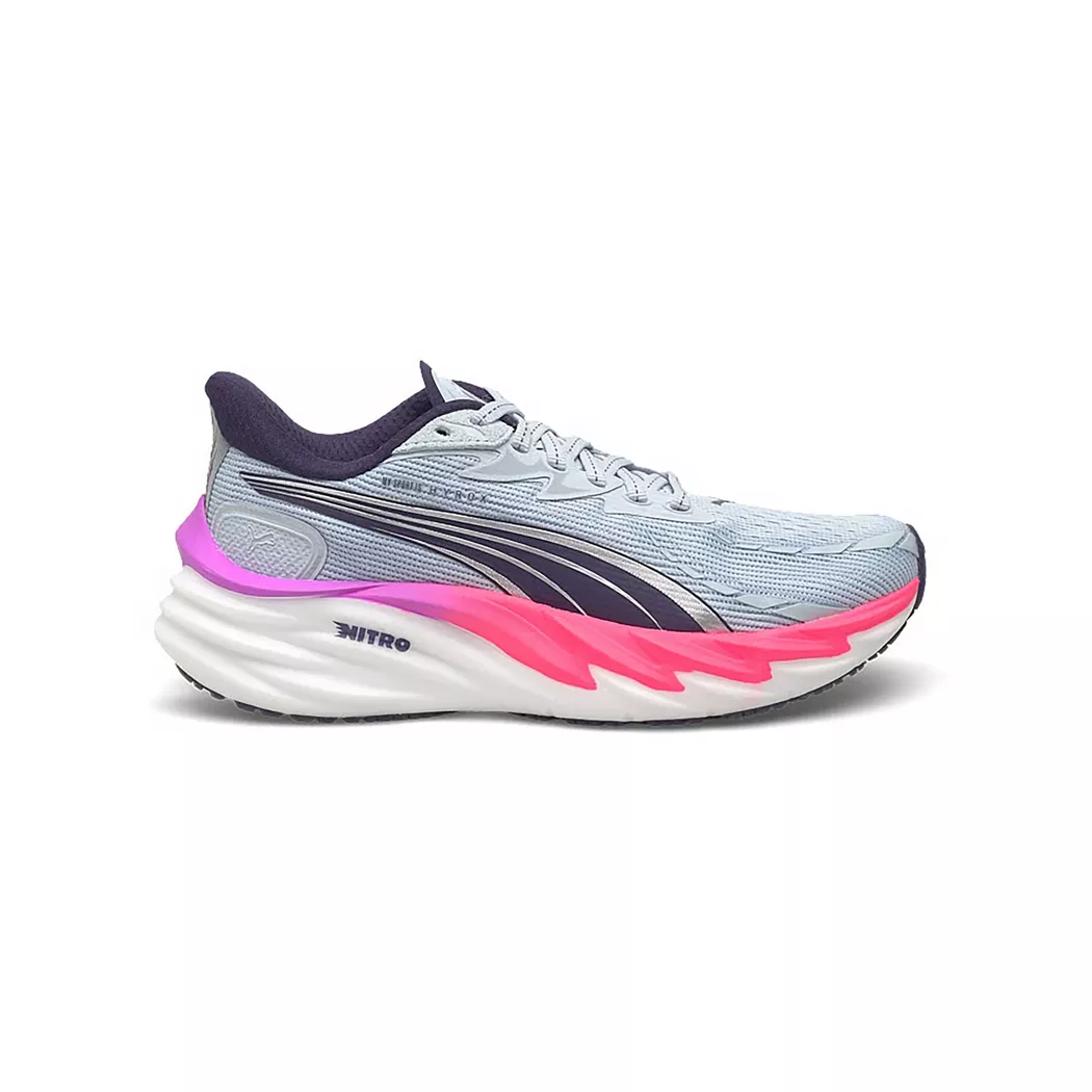 Laufschuh PUMA "ELECTRIFY NITRO 4 WN", Damen, Gr. 41, silber mist, apple spritz, Textil, Schuhe Laufschuh, mit atmungsaktivem Mesh-Obermaterial, mit herausnehmbarer Innensohle