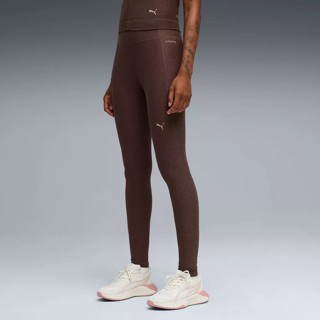 Trainingstights PUMA "CLOUDSPUN High-Waist-Leggings Damen", Damen, Gr. XL, Normalgrößen, chocolate braun, Obermaterial: 85% Polyester, 15% Elasthan; Innere Tasche: 85% Polyester, 15% Elasthan, eng, Hosen