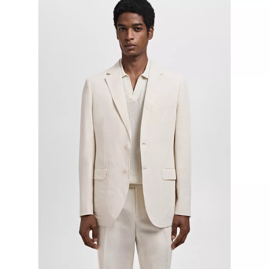 Mango Man - Blazer, für Herren, Ecru, Größe 54