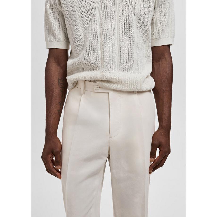 Mango Man Slim Fit Bundfalten Anzughose  